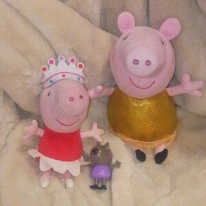 Peppa Pig Plush Toy Set - Pink, Red, Gold, Purple